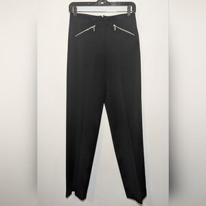Vintage Equestrian Brand Black Dress Pants with Zipper Accents Women's Size S